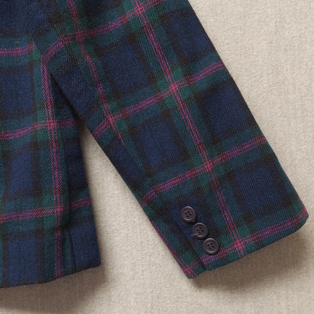 Vintage Pendleton Wool Blazer Womens M Plaid Tartan Preppy Dark Academia USA - Picture 9 of 16